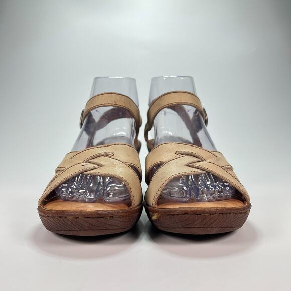 Born Belinda Brown Leather Adjustable Ankle Strap Sandals B20411 Women’s Size 7 - Picture 2 of 11